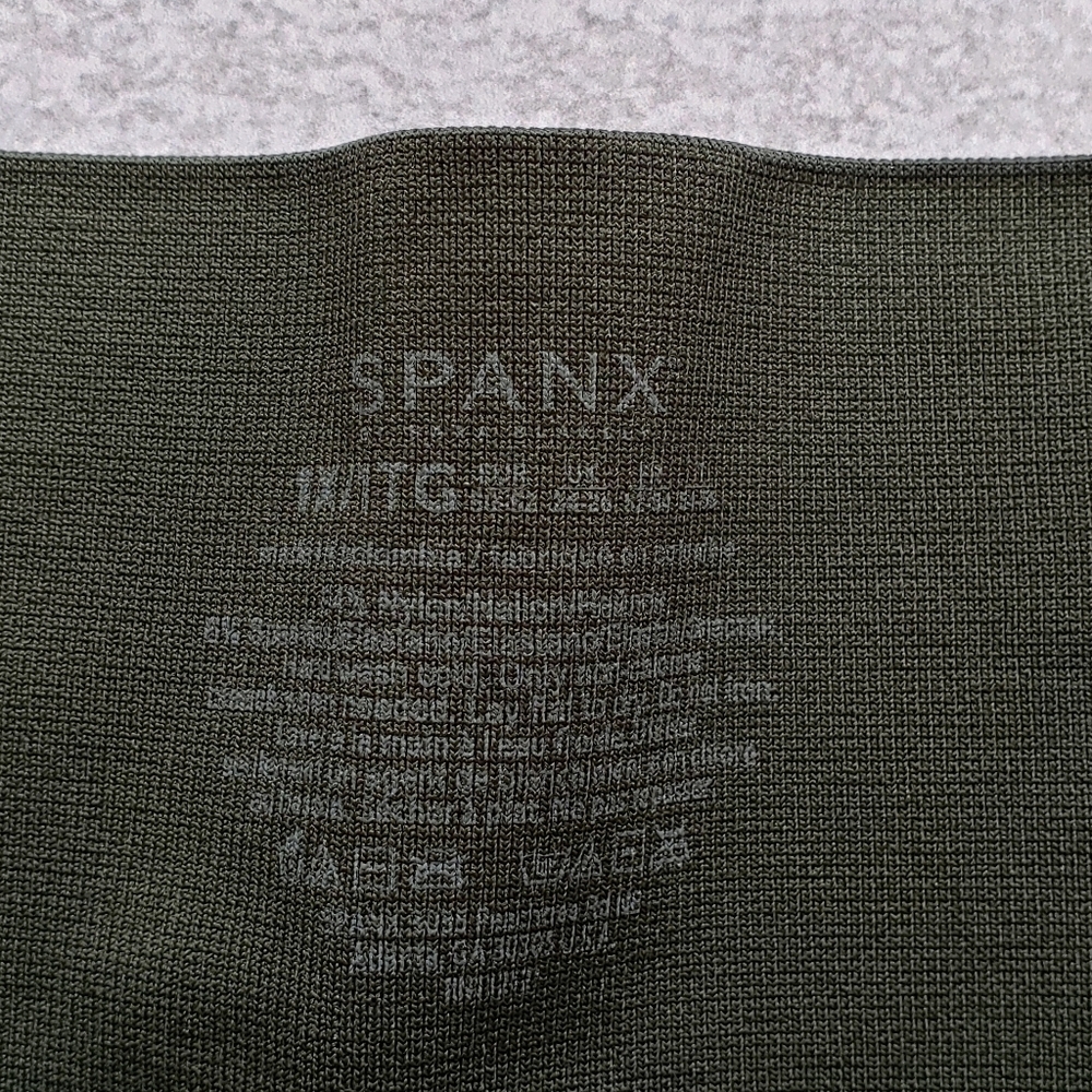 SPANX High Rise Seamless Camo Leggings Army Green SZ 1X - Picture 3 of 4